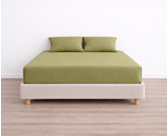 Drap-housse 100% Coton Olive - Bonnet 25