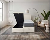 Bed met opbergruimte Cassia Wit Gekruld - 180x200 cm