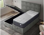 Bed met opbergruimte Cassia Velours Grijs - 140x190 cm