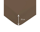 Hoeslaken Taupe Katoen 25 - 70x190 cm