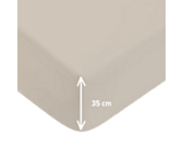 Hoeslaken satijn Beige 35 - 180x200 cm