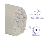 Hoeslaken satijn Beige 35 - 140x190 cm 