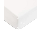 Hoeslaken satijn Wit 35 - 140x200 cm