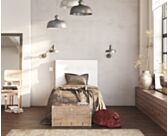 Hoofdeinde Kalmia Boucle Wit 90 - H120 cm