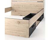 Bed Michigan Eik/Zwart - 140x190 cm