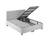 Bed met Opbergruimte Alpha Lichtgrijs - 160x200 cm