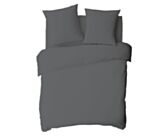 Dekbedovertrek percale Donkergrijs - 220x240 cm