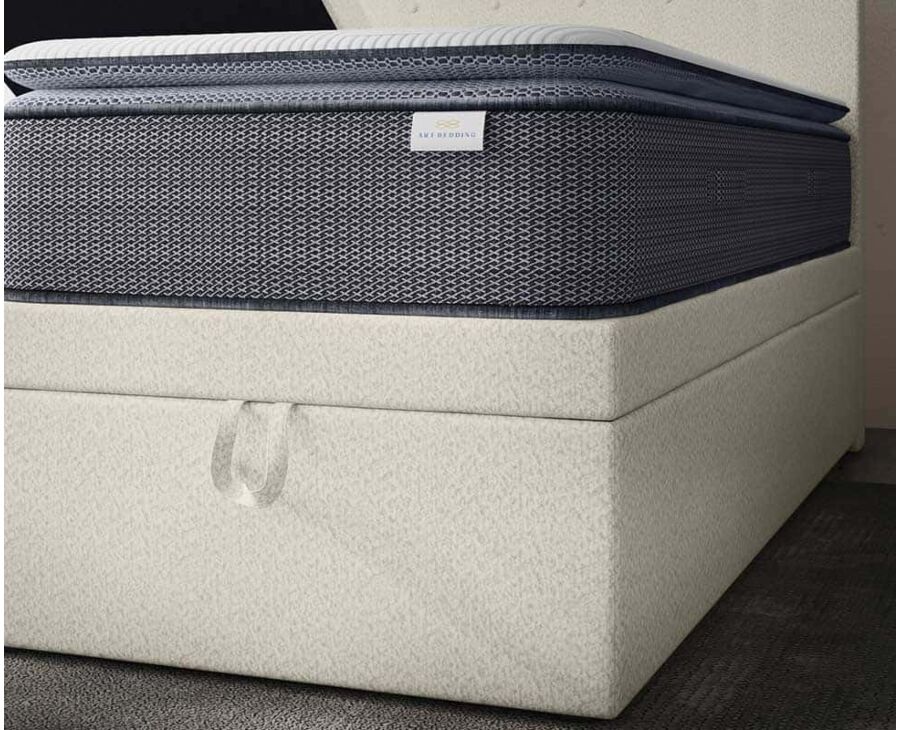 Bed met opbergruimte Cassia Wit Gekruld  - 90x190 cm