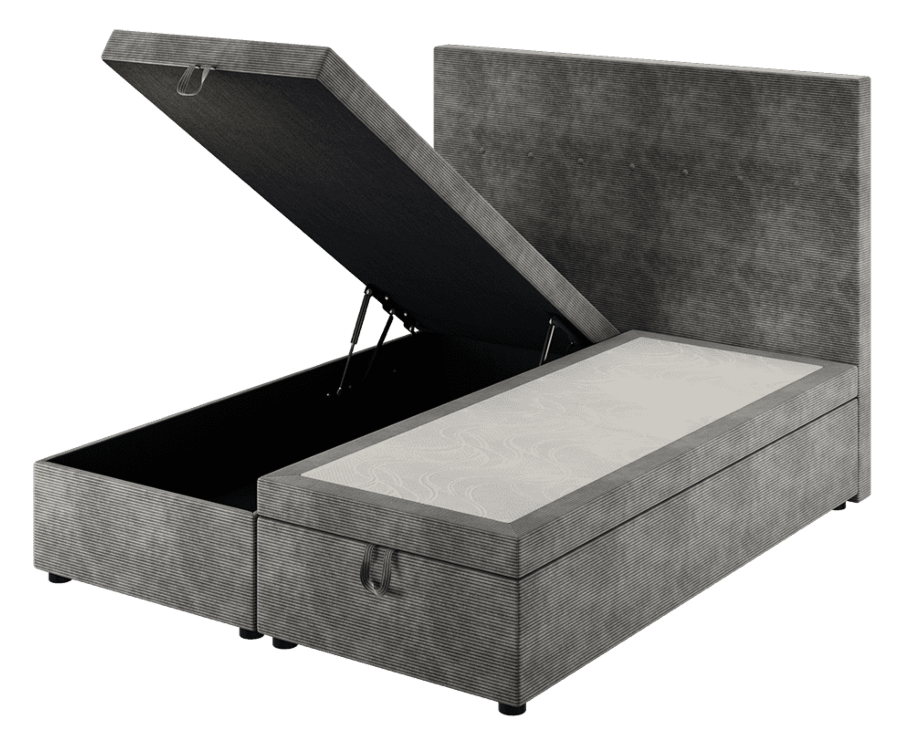 Bed met opbergruimte Cassia Velours Grijs - 160x200 cm