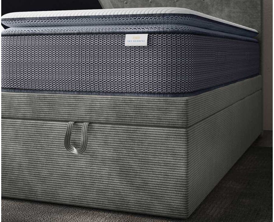 Bed met opbergruimte Cassia Velours Grijs - 160x200 cm
