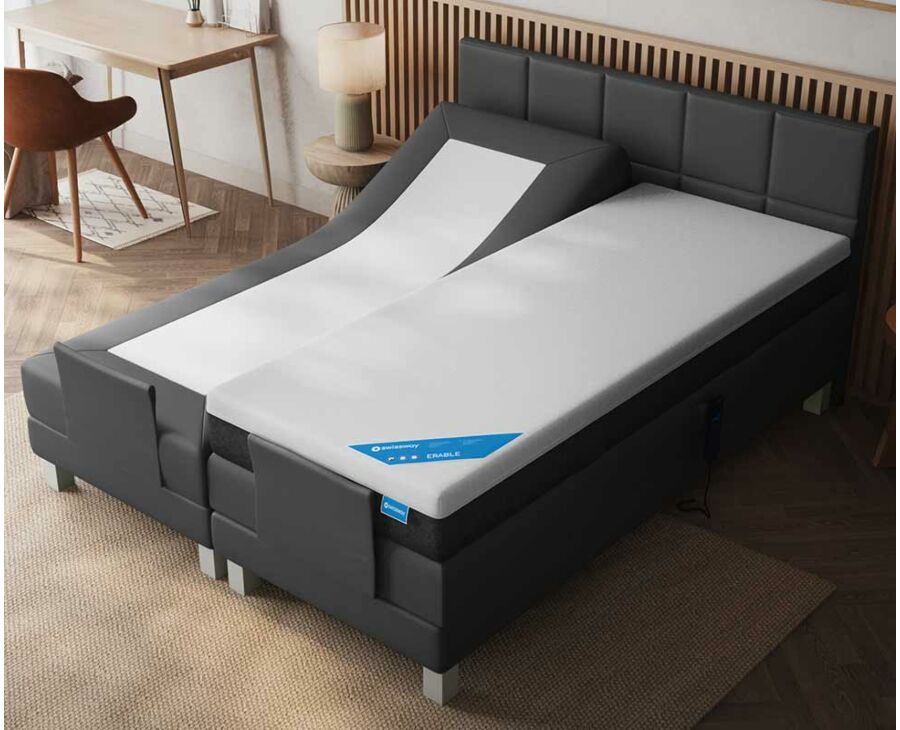 Boxspring Eton Elektrische Cabernet Zwart - 180x200 cm