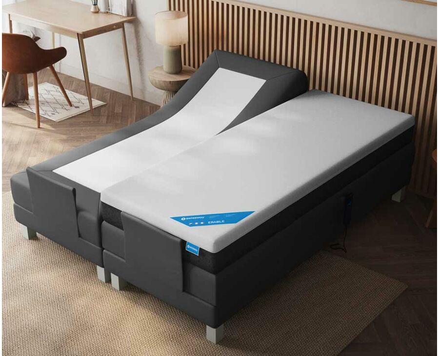 Boxspring Eton Elektrische Cabernet Zwart - 180x200 cm