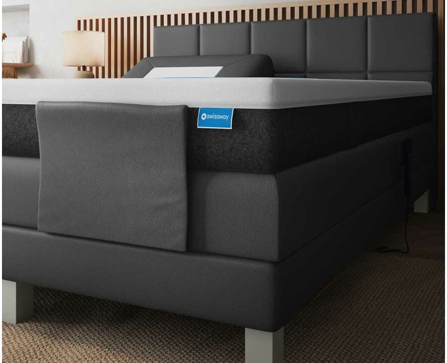 Boxspring Eton Elektrische Cabernet Zwart - 180x200 cm