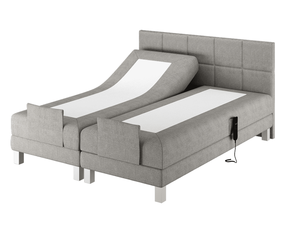 Boxspring Eton Elektrische Merlot Grijs - 140x190 cm