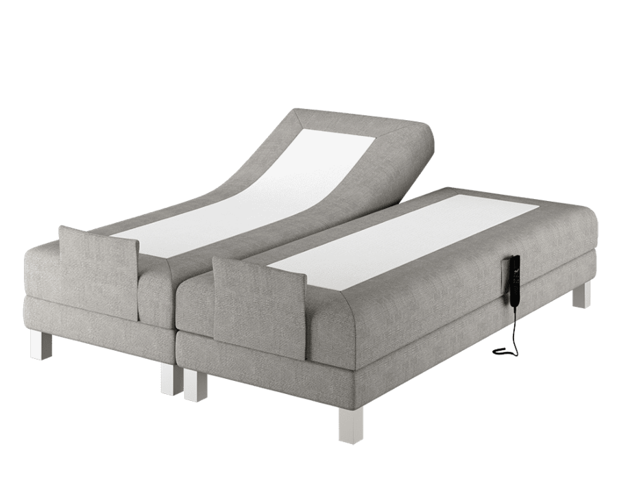 Boxspring Eton Elektrische Merlot Grijs - 140x190 cm