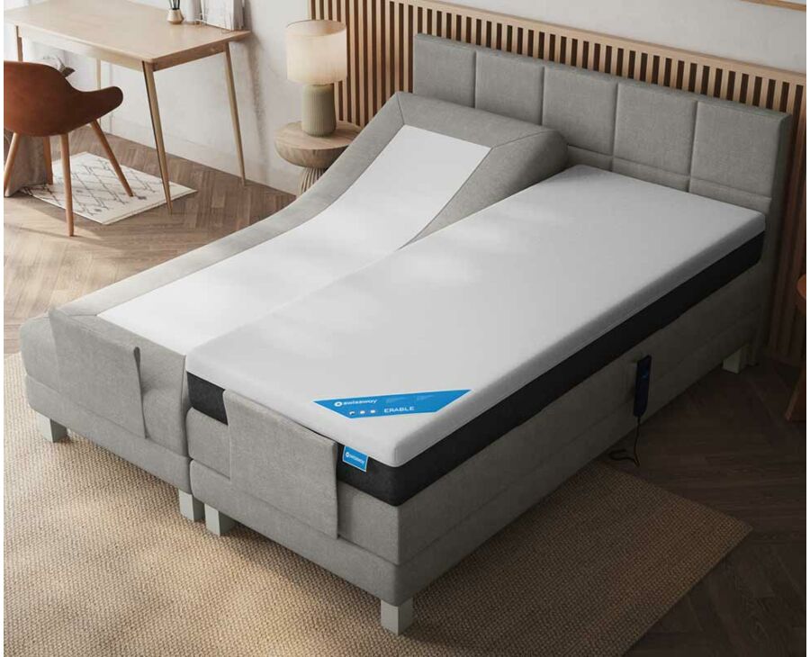 Boxspring Eton Elektrische Merlot Grijs - 140x190 cm