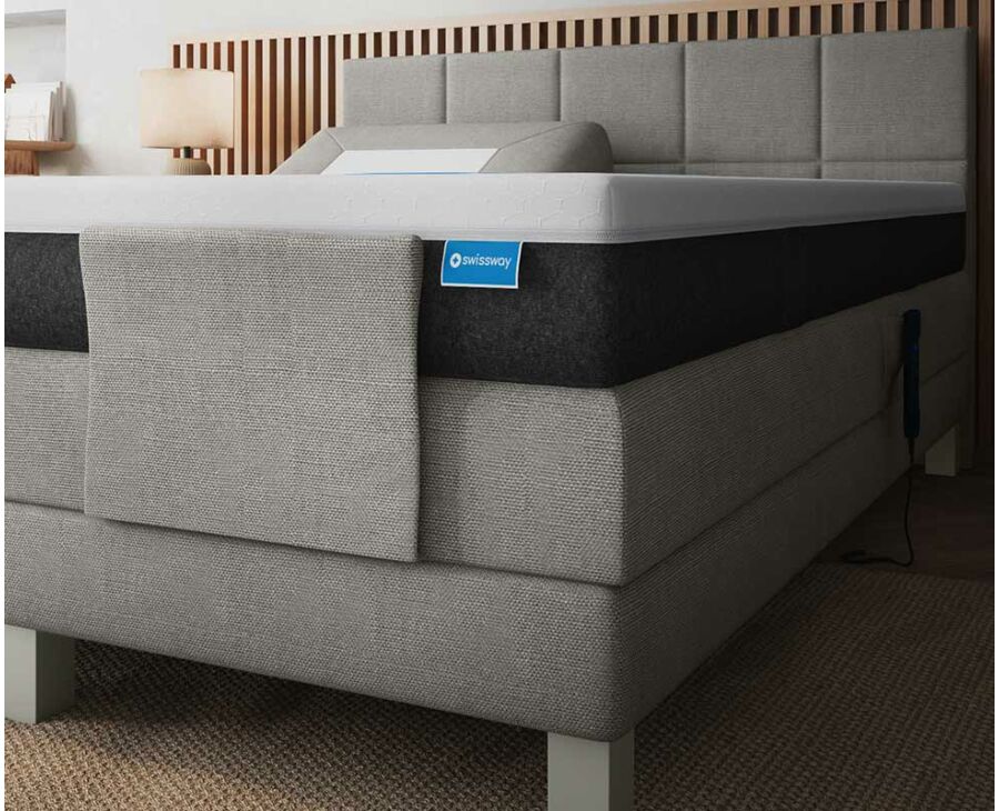 Boxspring Eton Elektrische Merlot Grijs - 140x190 cm