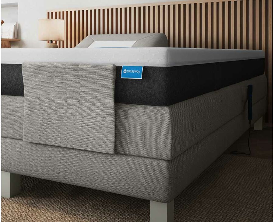 Boxspring Eton Elektrische Merlot Grijs - 140x190 cm