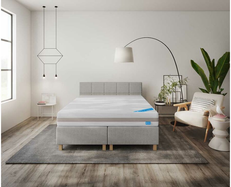 Boxspring Forbes Merlot Gris - 140x190 cm main product photo