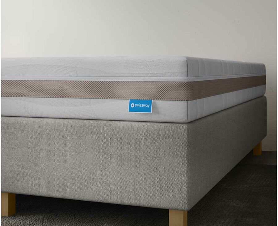 Boxspring Forbes Merlot Gris - 140x190 cm