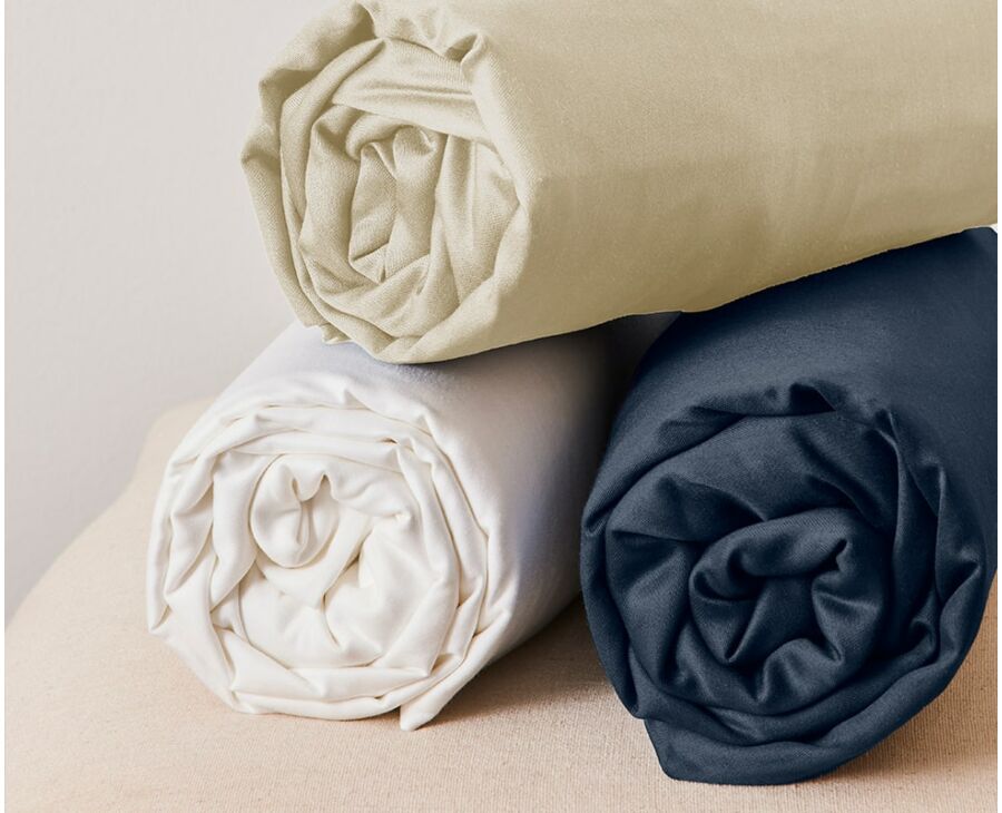 Hoeslaken satijn Beige 35 - 140x200 cm