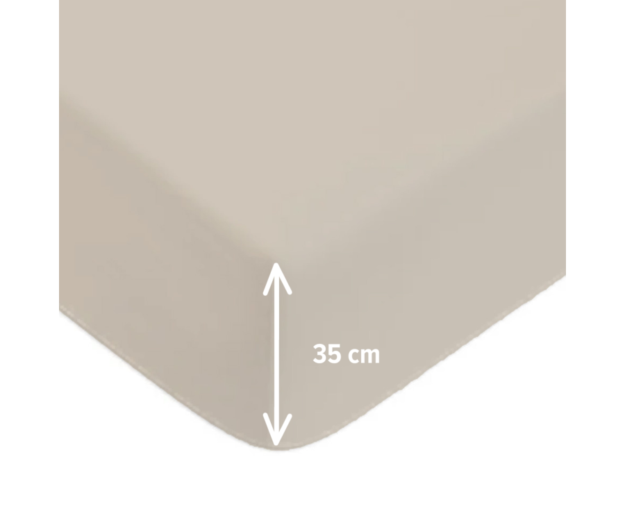Hoeslaken satijn Beige 35 - 140x200 cm