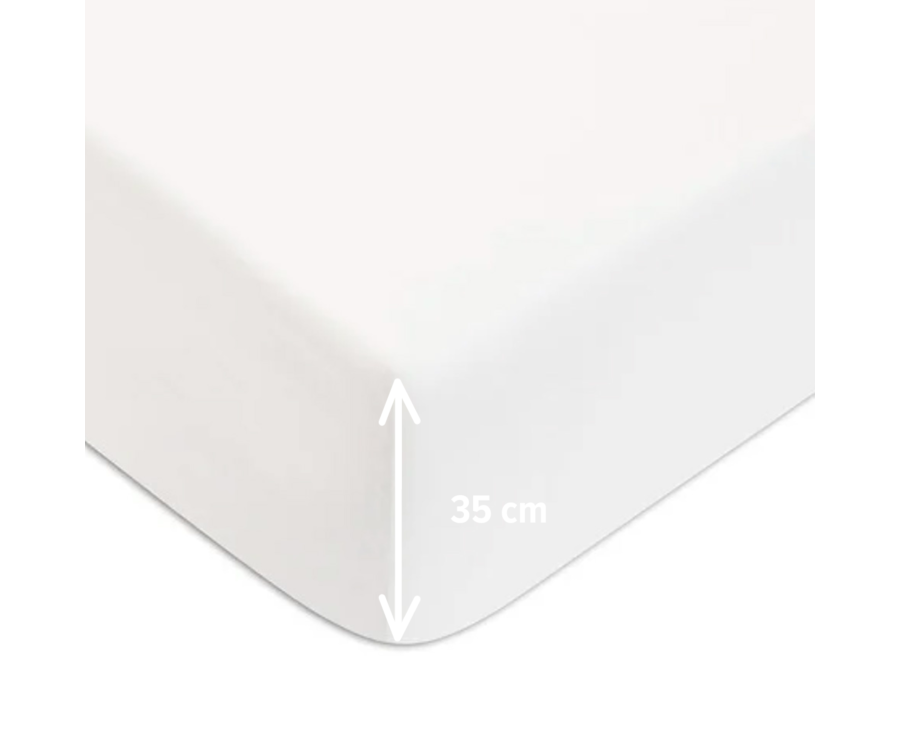 Hoeslaken satijn Wit 35 - 140x200 cm