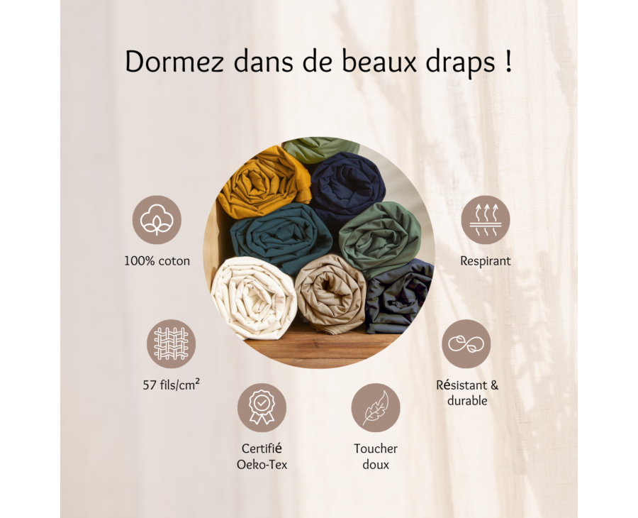 Hoeslaken Katoen Curry Bonnet 25 - 90x200 cm