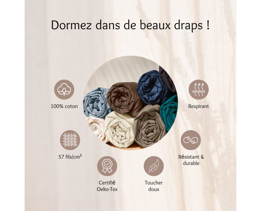 Hoeslaken Taupe Katoen 30 - 70x200 cm