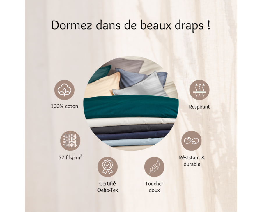 Hoeslaken satijn Beige 35 - 140x200 cm