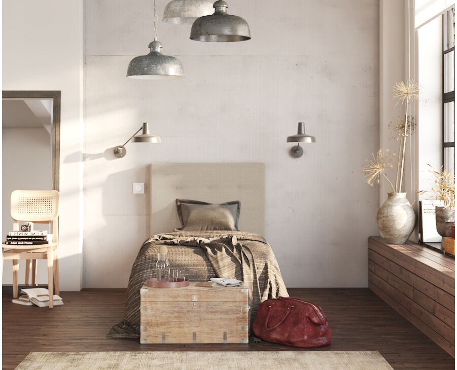 Hoofdeinde Kalmia Beige 90 - H120 cm