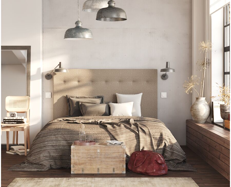 Hoofdeinde Kalmia Taupe 140 - H100 cm