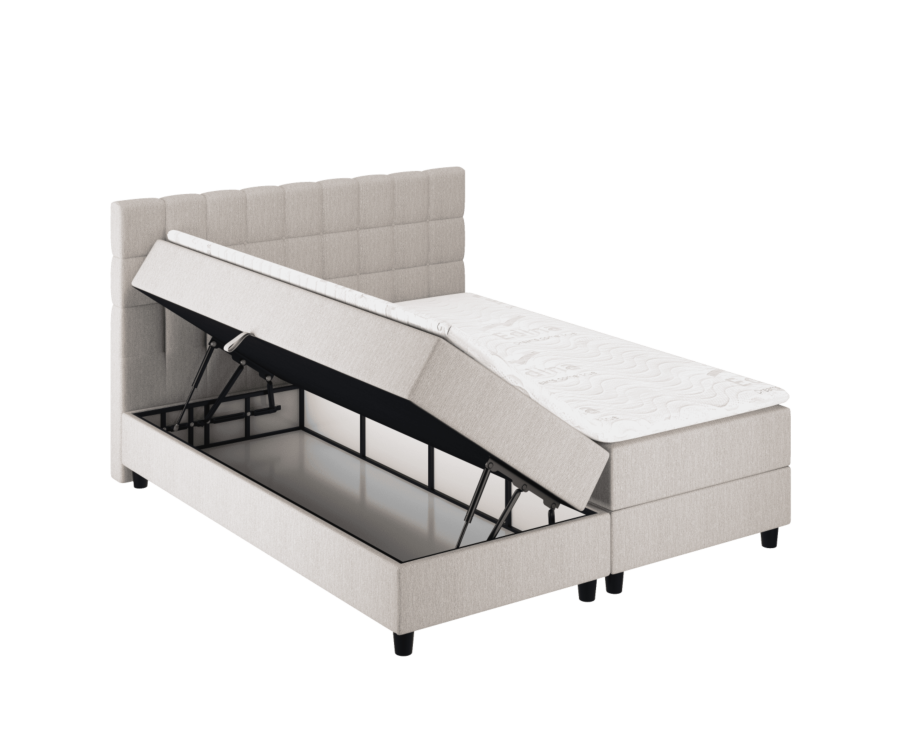 Bed met Opbergruimte Omega Beige - 140x200 cm