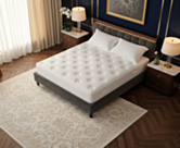 Hybride matras 140x190 cm, bovenaanzicht met een matrasbeschermer met ritssluiting en 7 comfortzones