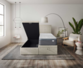 Bed met Opbergruimte Cassia Beige - 90x200 cm