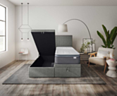 Bed met Opbergruimte Cassia Grey - 180x200 cm