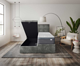 Bed met opbergruimte Cassia Velours Grijs - 90x190 cm
