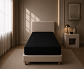 Ambiance Hoeslaken satijn Noir Intense hoekhoogte 35 - 90x190 