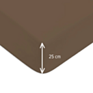 Hoeslaken Taupe Katoen 25 - 70x200 cm