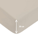 Hoeslaken satijn Beige 35 - 160x200 cm