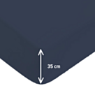 Hoeslaken satijn Marine 35 - 140x200  cm