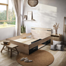 Bed Michigan Eik/Zwart - 140x190 cm