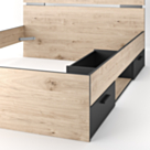 Bed Michigan Eik/Zwart - 140x190 cm