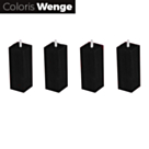Set van 4 Vierkante Wengé Poten - H20 cm