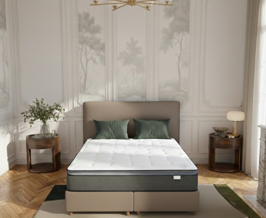 Set Memphis / Cosmos deco grijsbruin  (x2 70x190) - 140x190 cm 