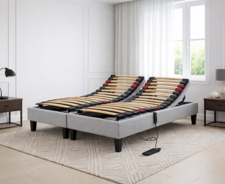 Bedbodem elektrisch Essentiel Plus Grijs – 140x200 cm (2 bedbodem 70x200 cm) 