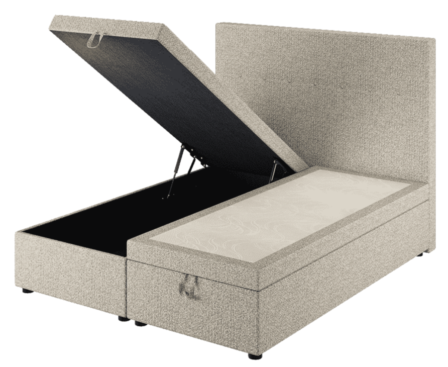 Bed met Opbergruimte Cassia Beige - 90x190 cm