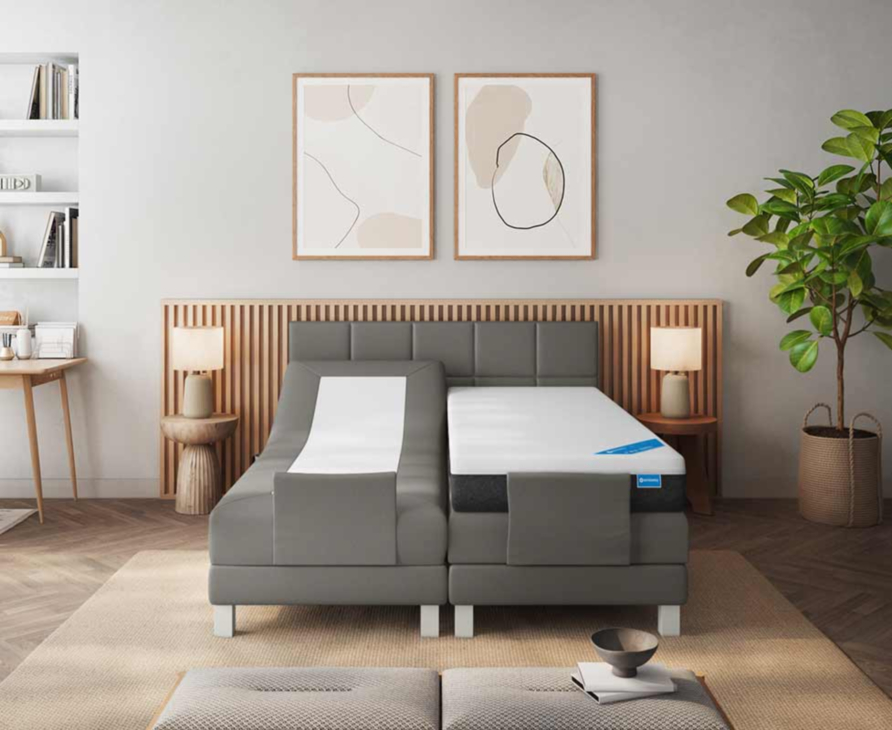 Boxspring Eton Elektrische Cabernet Antraciet - 140x190 cm