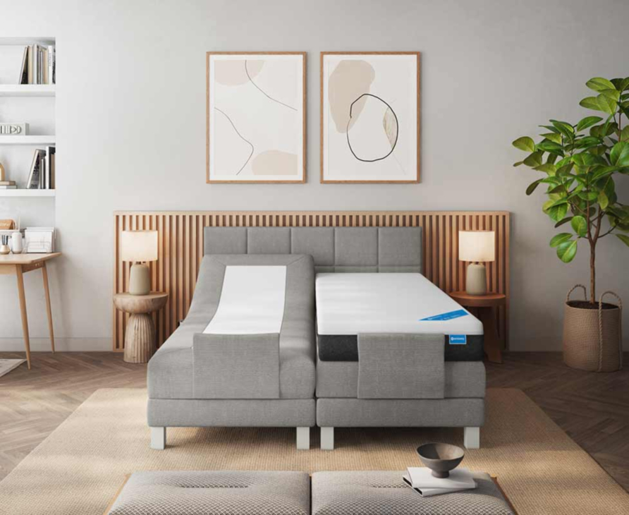 Boxspring Eton Elektrische Merlot Grijs - 180x200 cm