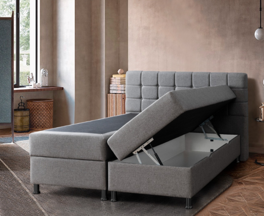 Bed met Opbergruimte Omega Grey - 180x200 cm